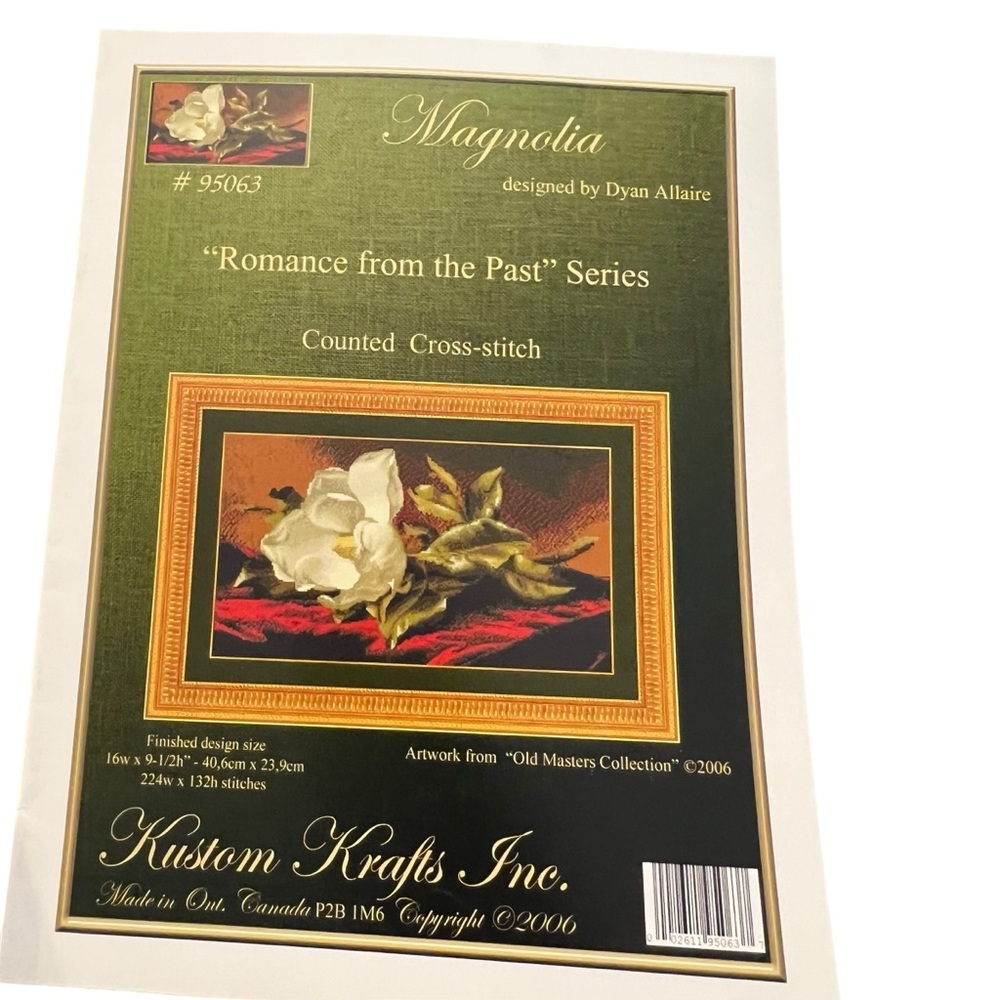 Kustom Krafts Cross Stitch Chart #95063, Magnolia, Old‎ Masters Collection